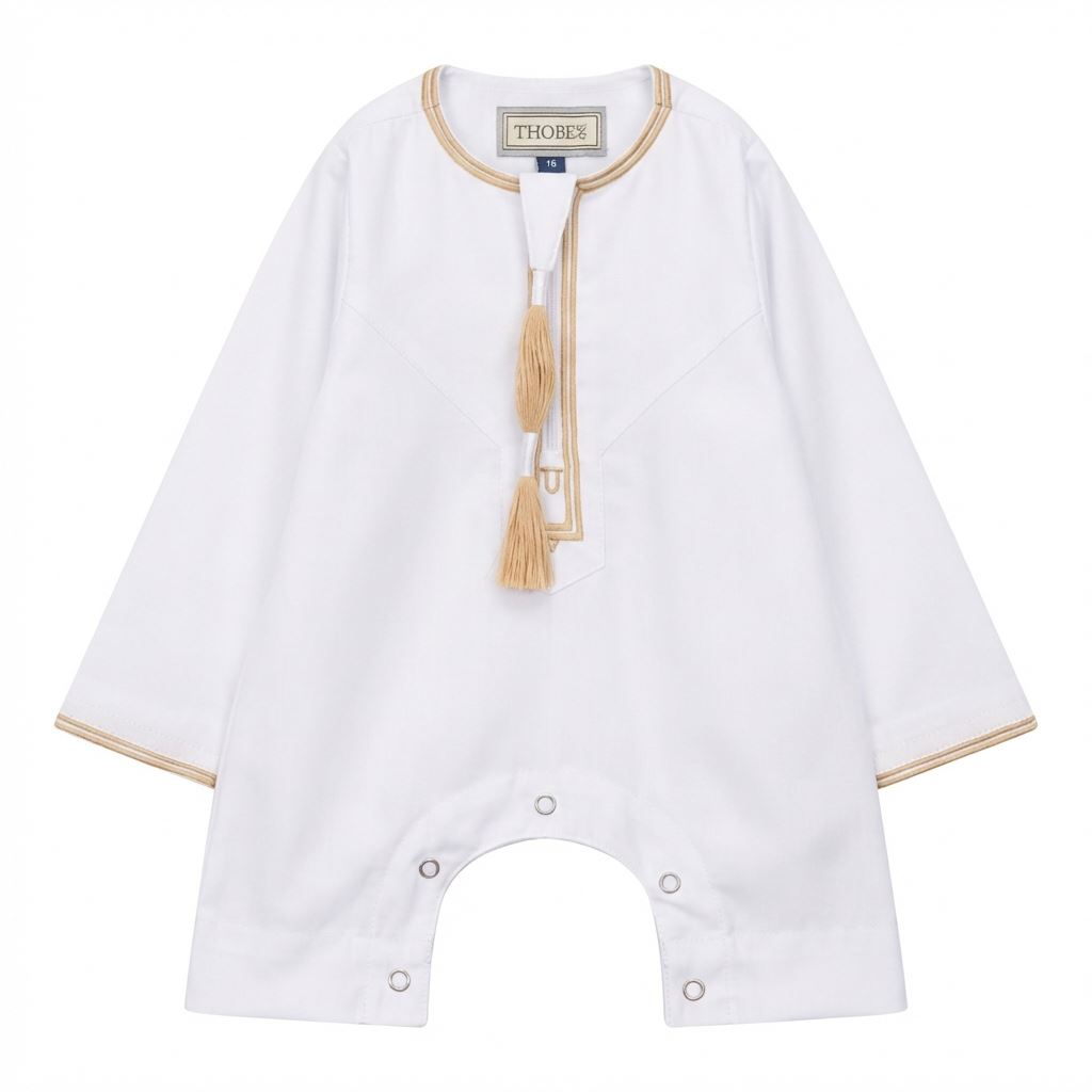 TT-003 – Baby Toddler Emirati Omani Gold Tassel Romper Thobe