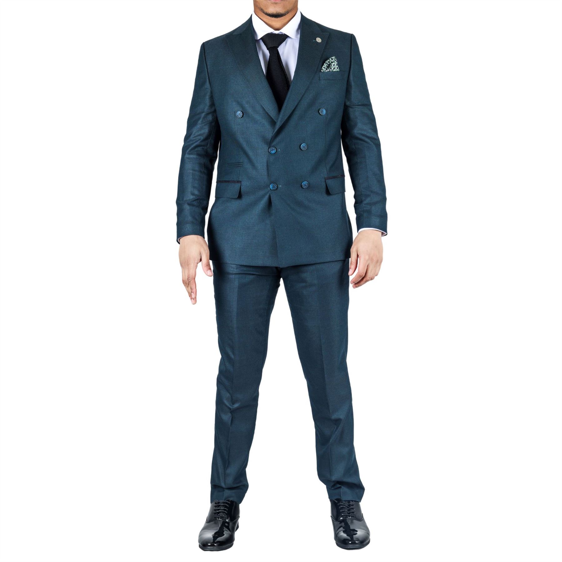 TRUCLOTHING TRUCLOTHING STZ93 - MEN'S GREEN DOUBLE BREASTED 2 PIECE SUIT