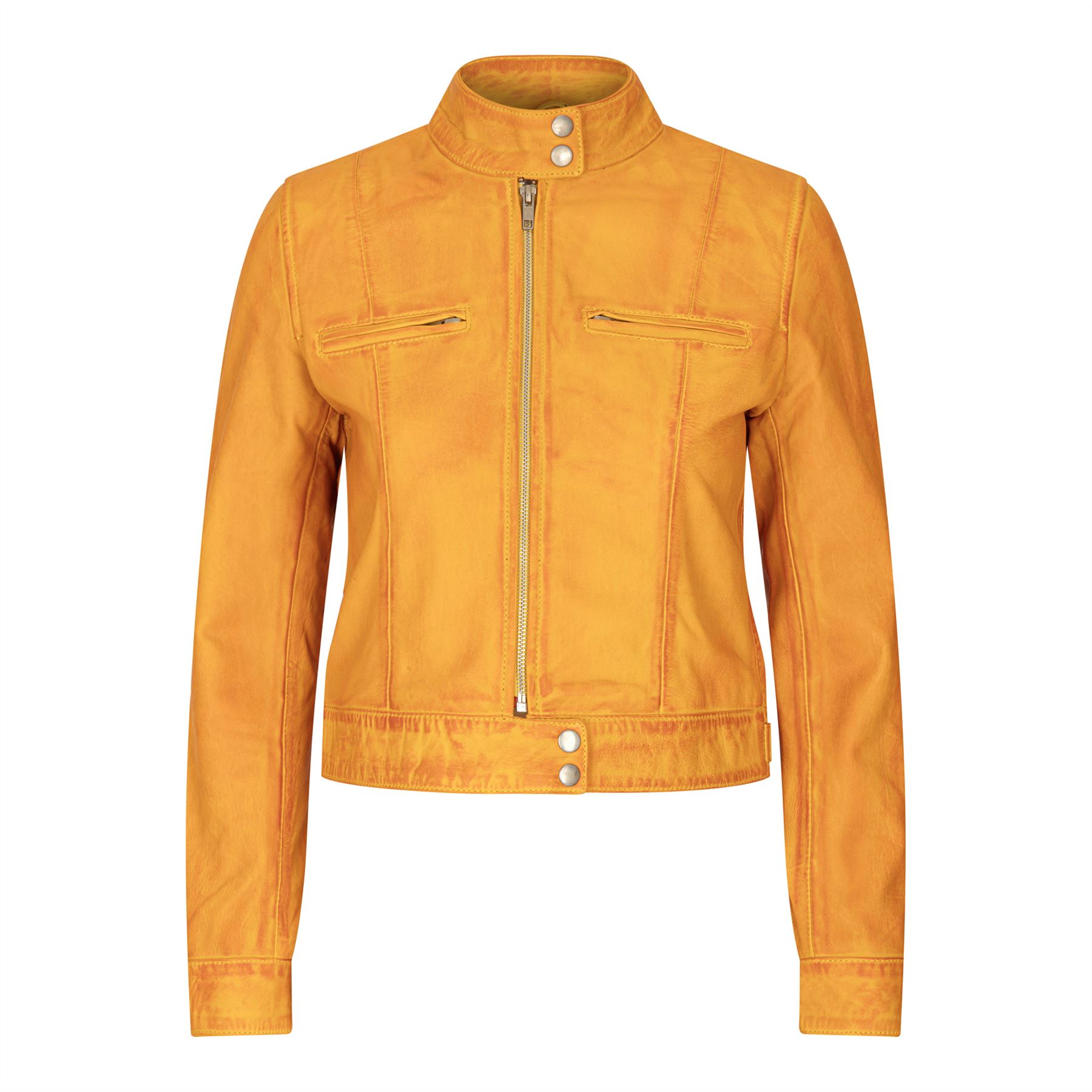 Women's Leather Biker Jacket - Picture 6 of 17