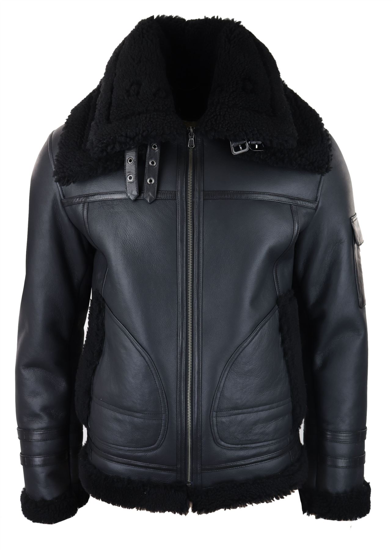 TRUCLOTHING INFINITY MEN'S SHEARLING SHEEPSKIN ZIPPED COAT