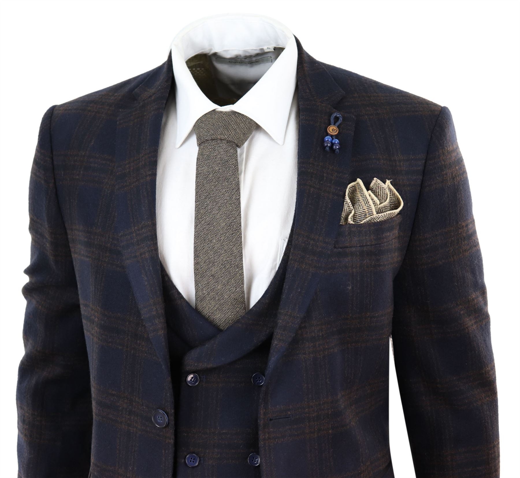 Tru Clothing Mens Classic 3 Piece Herringbone Peaky Blinders Tweed Suit Tru Clothing Mens Classic 3 Piece Herringbone Peaky Blinders Tweed Suit