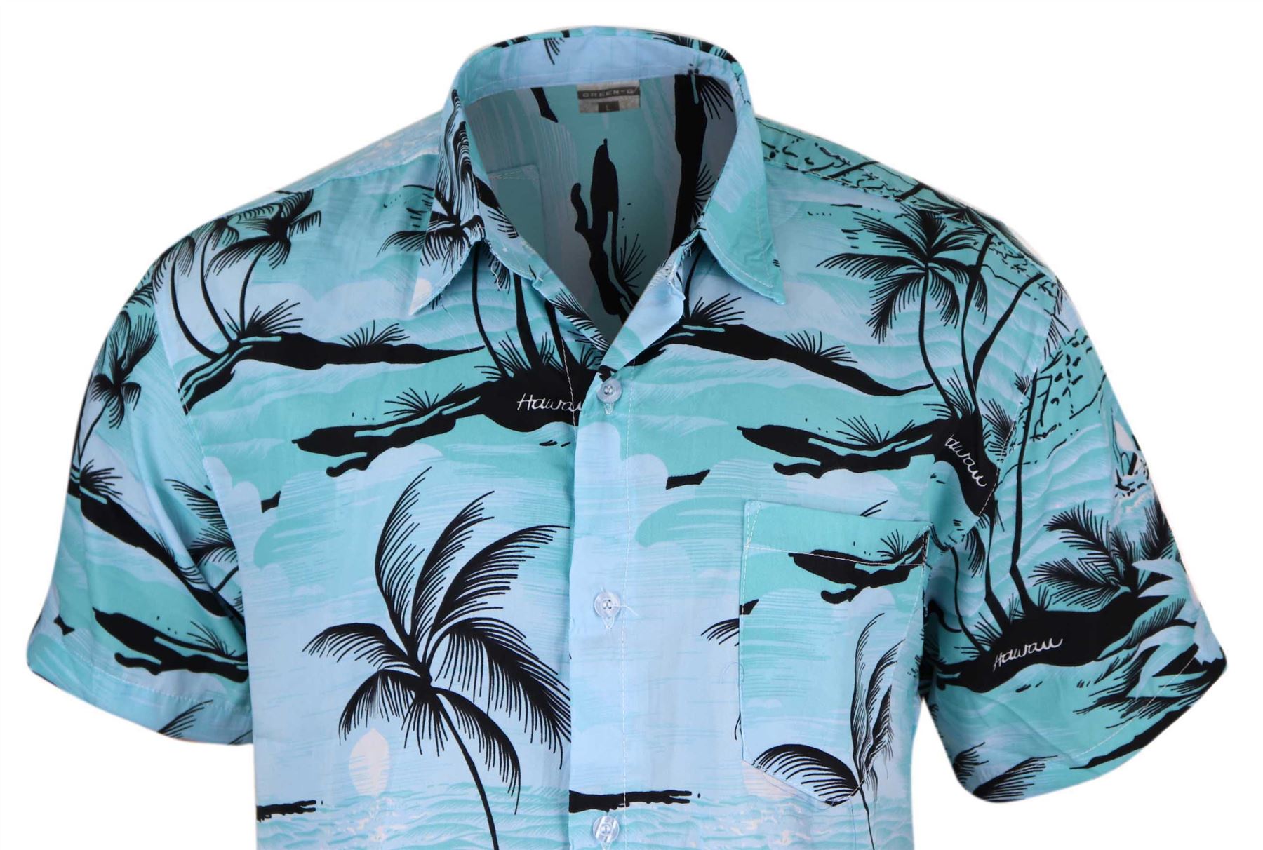 Big Jungen Hawaii-Hemd mit Knopfleiste und kurzen /Ärmeln