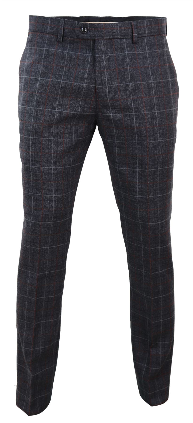 Mens Navy Blue Grey Charcoal Tweed 