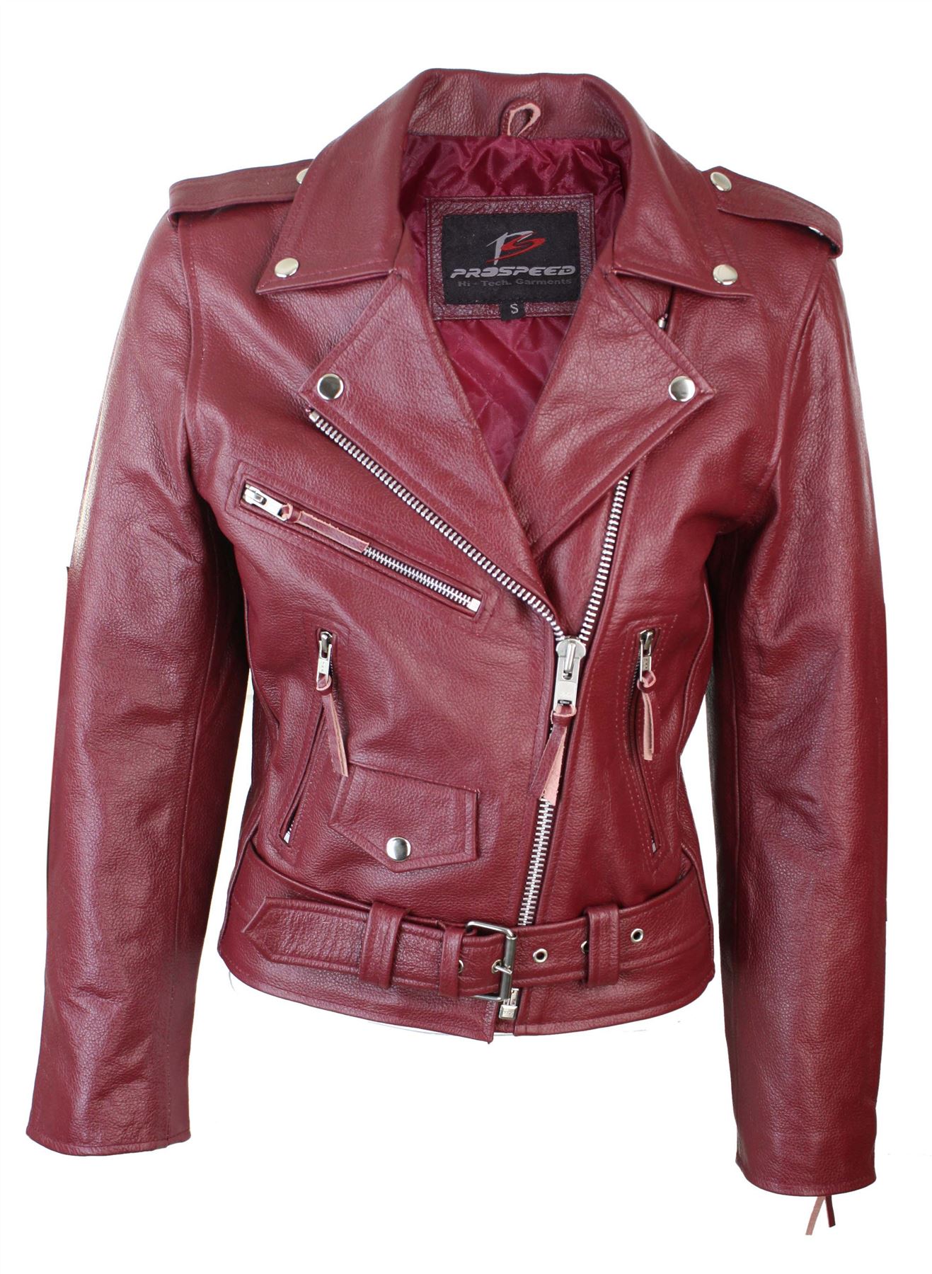 Ladies Women Classic Brando Biker Motorcycle Motorbike Hide Leather Jacket eBay