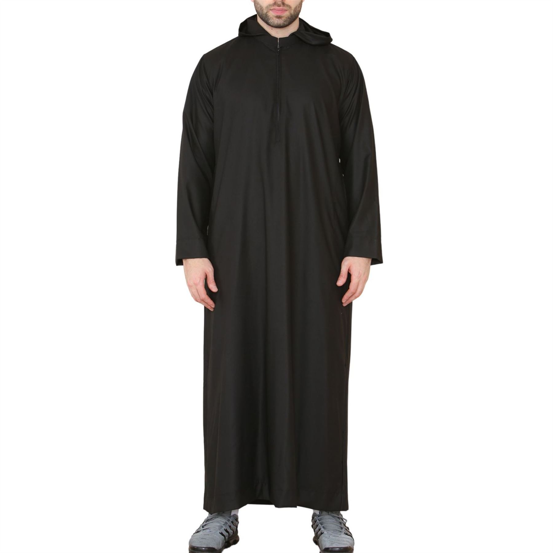 Men's Muslim Slim or Regular Fit Hooded Thobe TruClothing - Picture 3 of 26