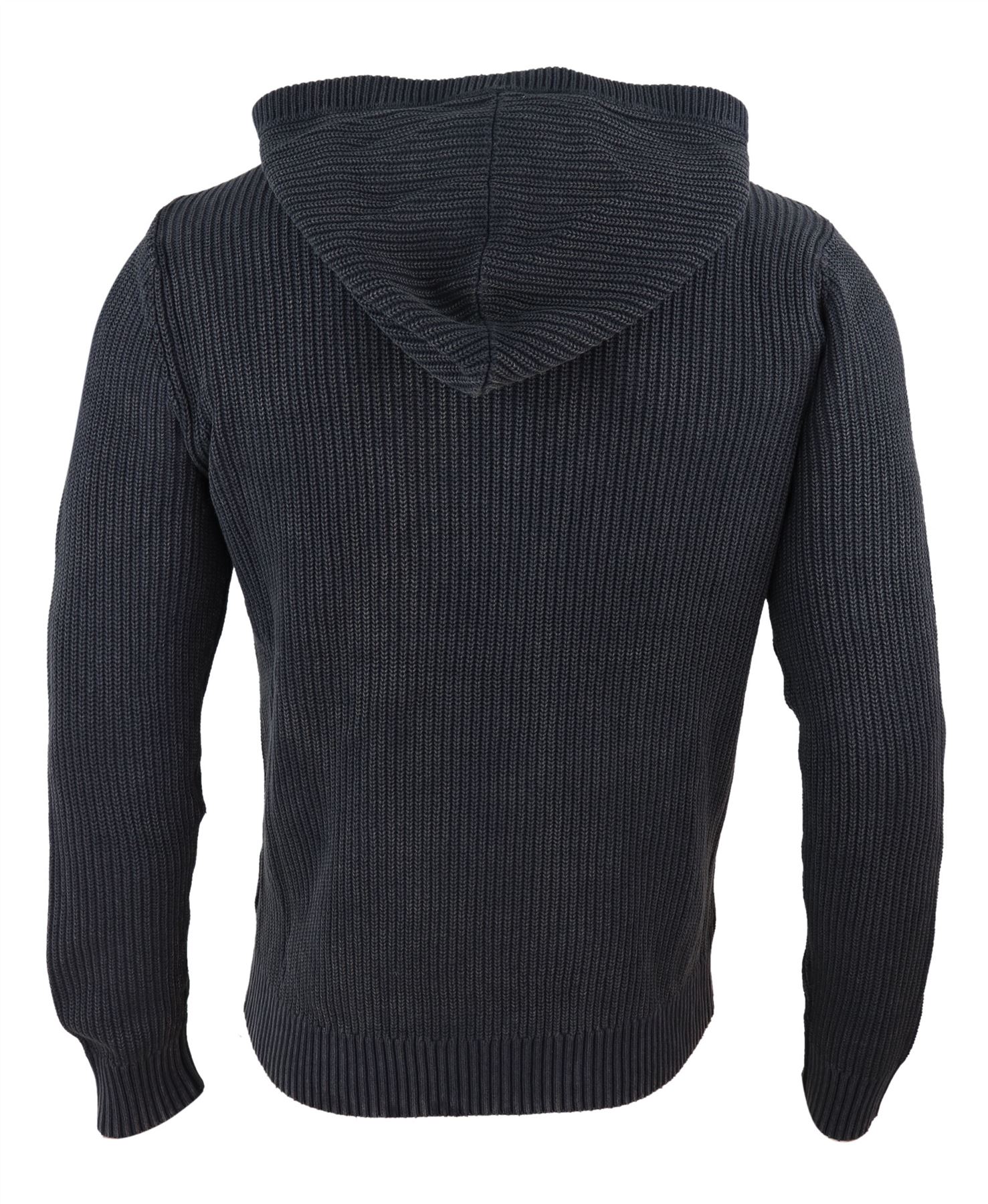 Mens Jumper Cardigan Polar Neck Hoodie Button Zip Knitted Aztec Wooly