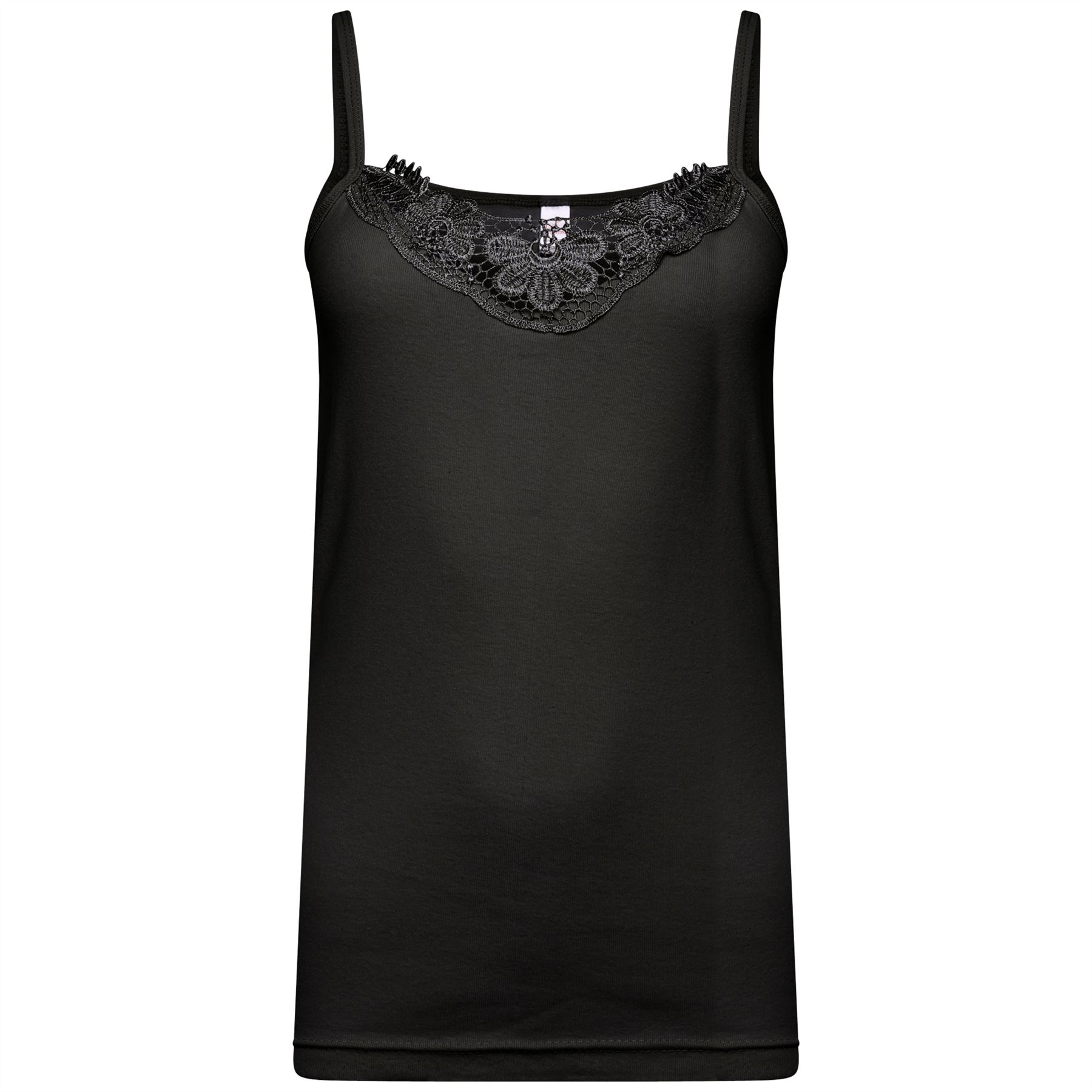 Ladies 8 18 White Cotton Vest Top Lace Trim Cami Tank Basic Camisole Top Black Ladies | H&M US | Womens