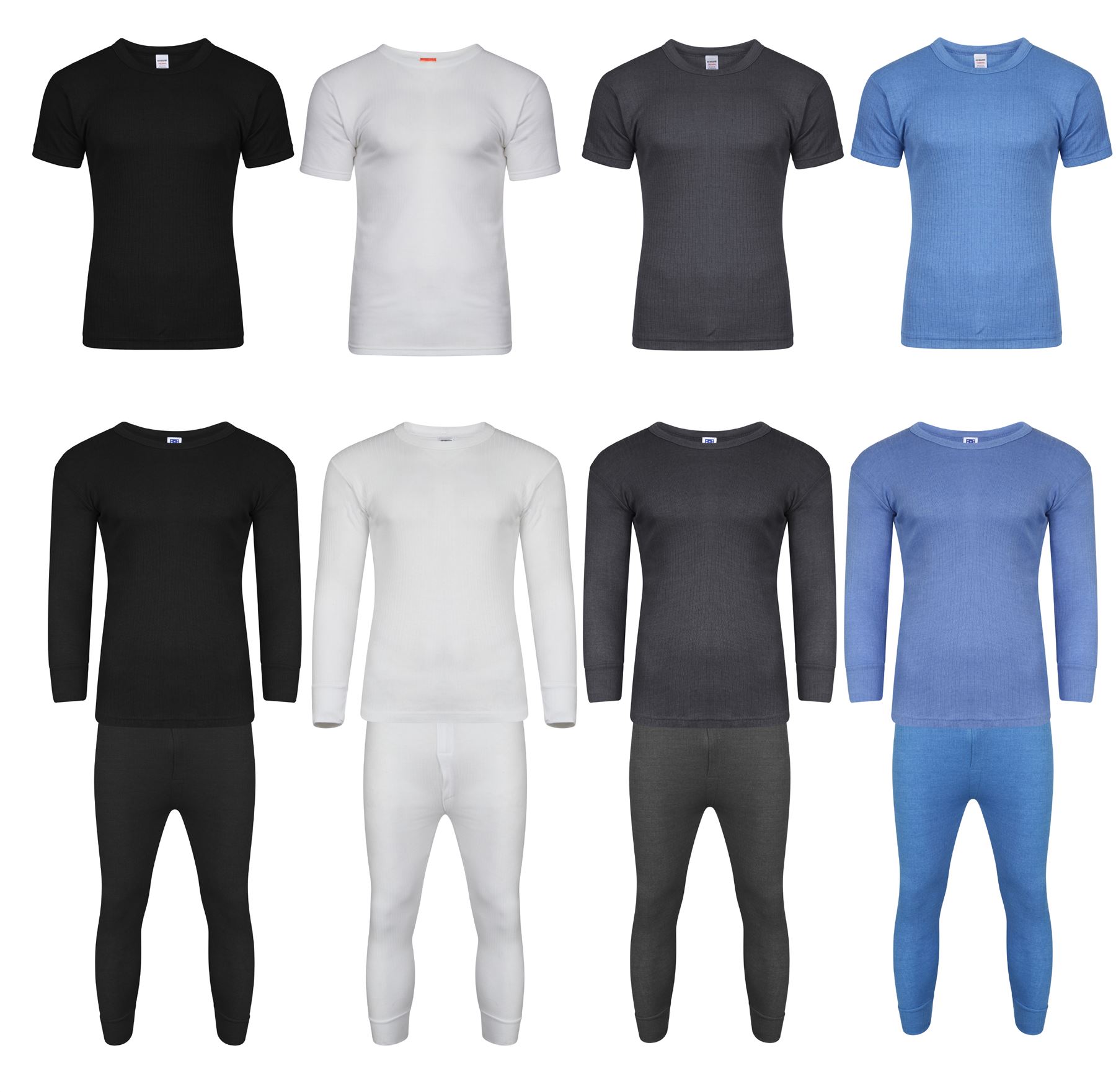 thumbnail image 2 of Men's Thermal Long Sleeve Top – Cotton Blend – Warm Winter Underwear – White – BR Apparel 2 of 5