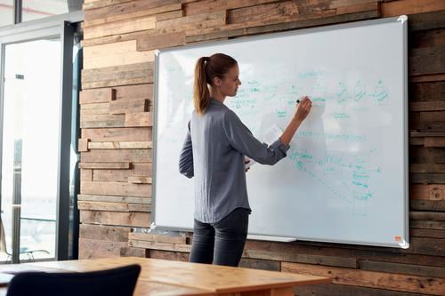 Nobo Magnetic Whiteboard Premium Plus Steel Office Organisation Wall Hanging - Picture 5 of 34