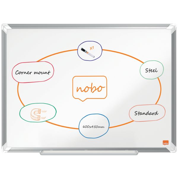 Nobo Magnetic Whiteboard Premium Plus Steel Office Organisation Wall Hanging - Picture 3 of 34