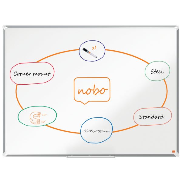 Nobo Magnetic Whiteboard Premium Plus Steel Office Organisation Wall Hanging - Picture 23 of 34