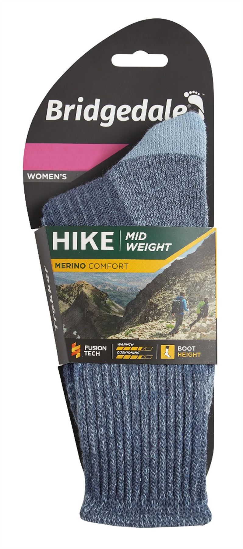 Bridgedale - Womens Hiking Outdoor Midweight Merino Wool Cushioned Boot Socks - Picture 3 of 7