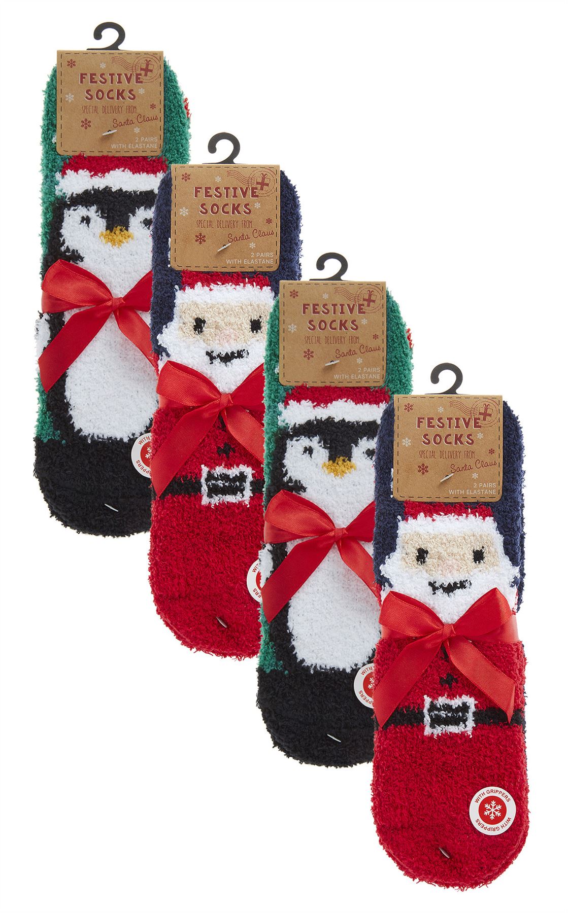 8 Pack Warm Christmas Non Slip Socks for Kids | Thick Winter Slipper Socks - Picture 3 of 3