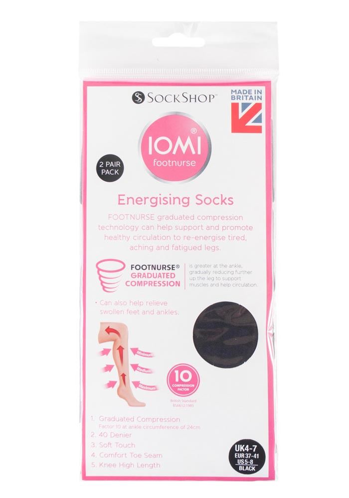 IOMI - 4 Pairs Knee High Footnurse Graduated Compression 40 Denier Socks - Picture 5 of 13