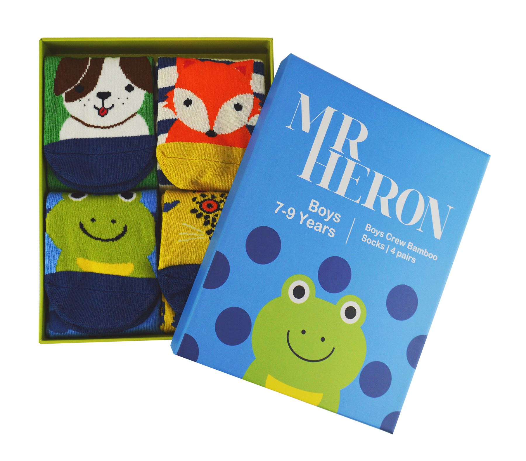Mr Heron - Boys Bamboo Novelty Animal Pattern Socks in a Gift Box | 4 Pairs - Picture 3 of 7