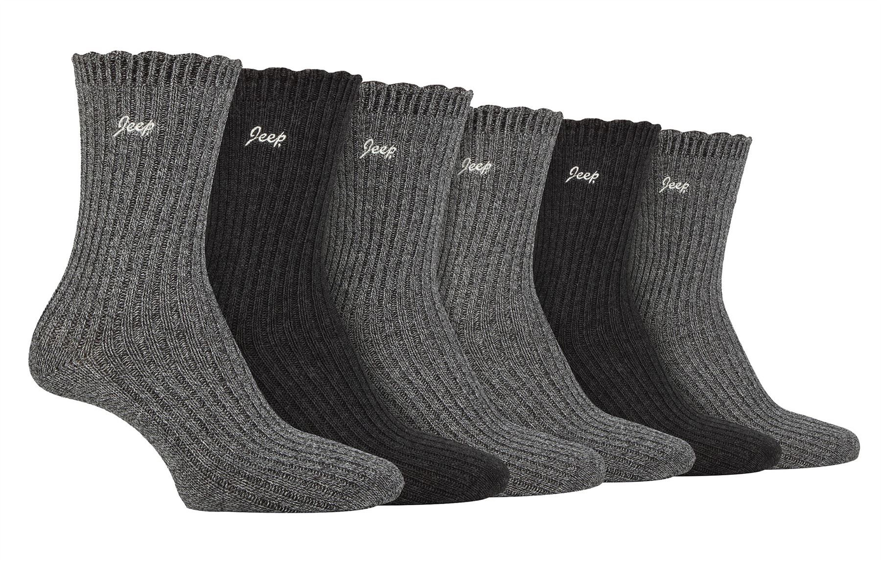 Paquete de 6 calcetines bota de bambú para mujer | Jeep | lindos calcetines festoneados - Imagen 2 de 7