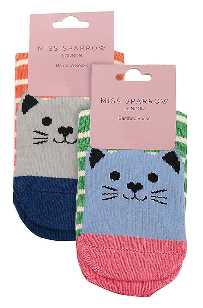 2 Pack Animal Pattern Socks for Girls | Miss Sparrow | Soft Bamboo Kids Socks - Picture 11 of 23