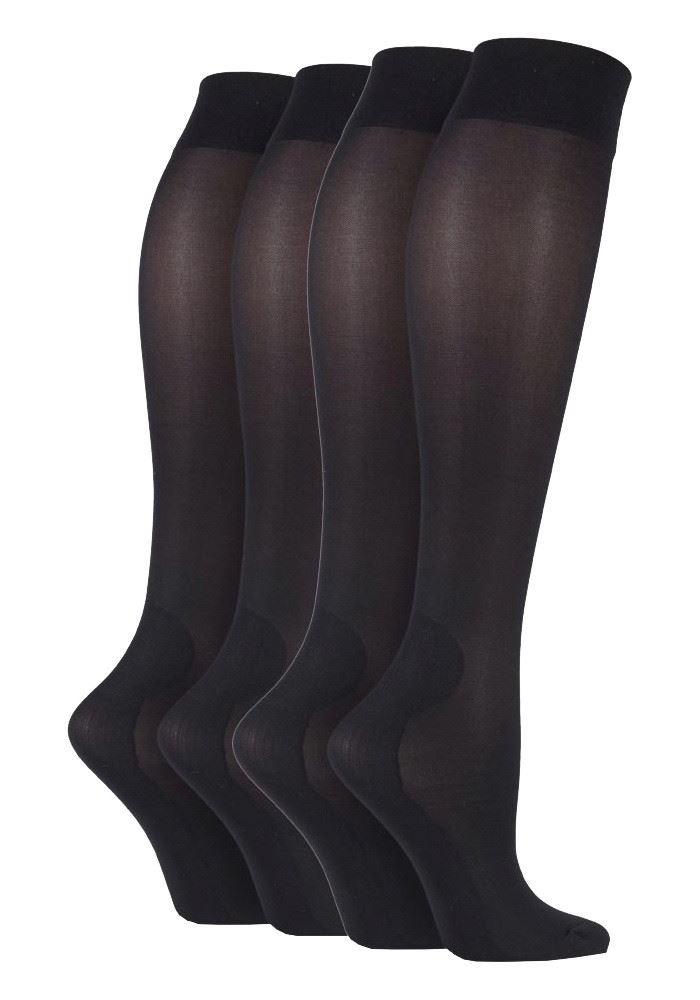 IOMI - 4 Pairs Knee High Footnurse Graduated Compression 40 Denier Socks - Picture 4 of 13