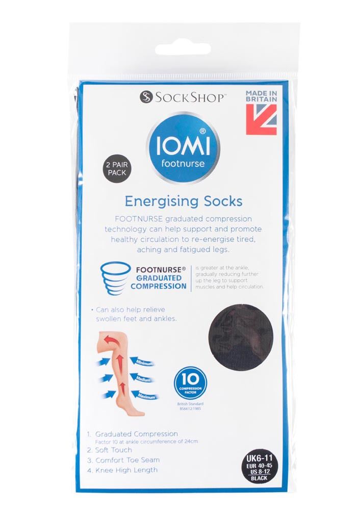 IOMI - 4 Pairs Knee High Footnurse Graduated Compression 40 Denier Socks - Picture 3 of 13