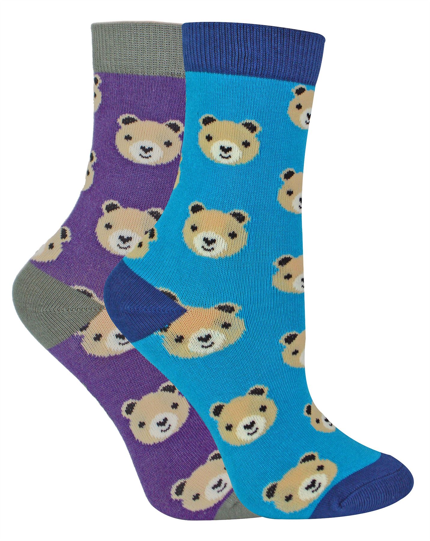 2 Pack Animal Pattern Socks for Boys | Mr Heron | Novelty Bamboo Kids Socks - Picture 2 of 21