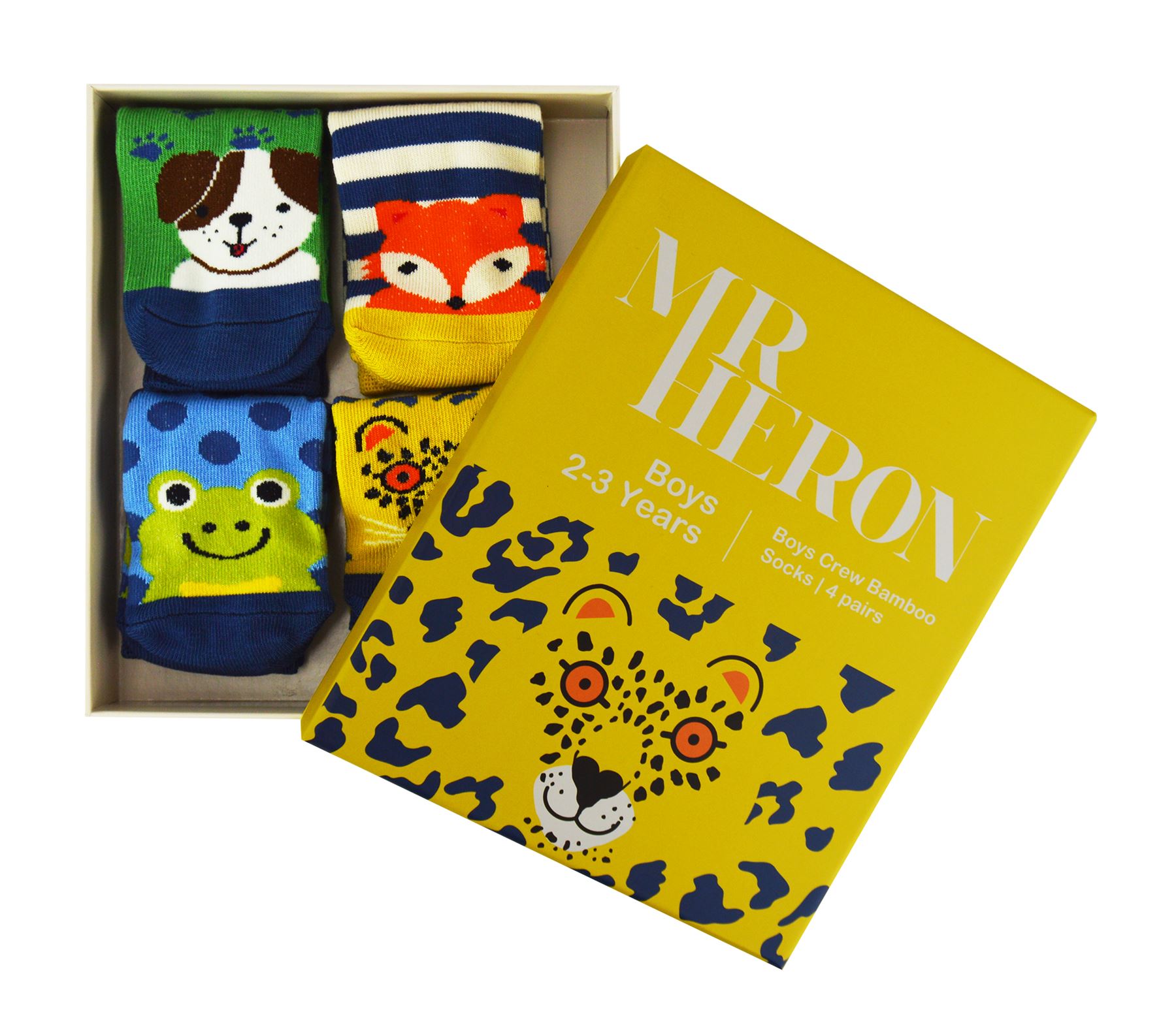 Mr Heron - Boys Bamboo Novelty Animal Pattern Socks in a Gift Box | 4 Pairs - Picture 5 of 7