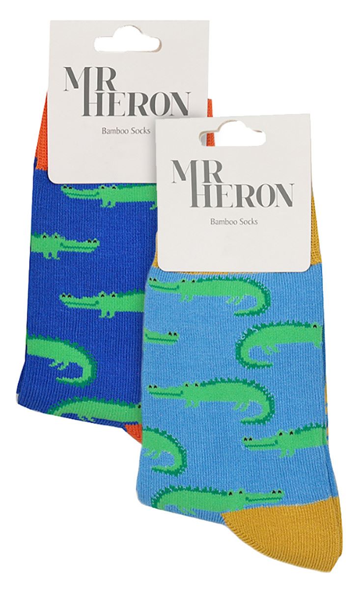 2 Pack Animal Pattern Socks for Boys | Mr Heron | Novelty Bamboo Kids Socks - Picture 5 of 21