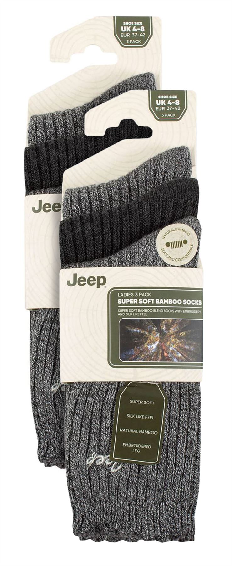 Paquete de 6 calcetines bota de bambú para mujer | Jeep | lindos calcetines festoneados - Imagen 3 de 7