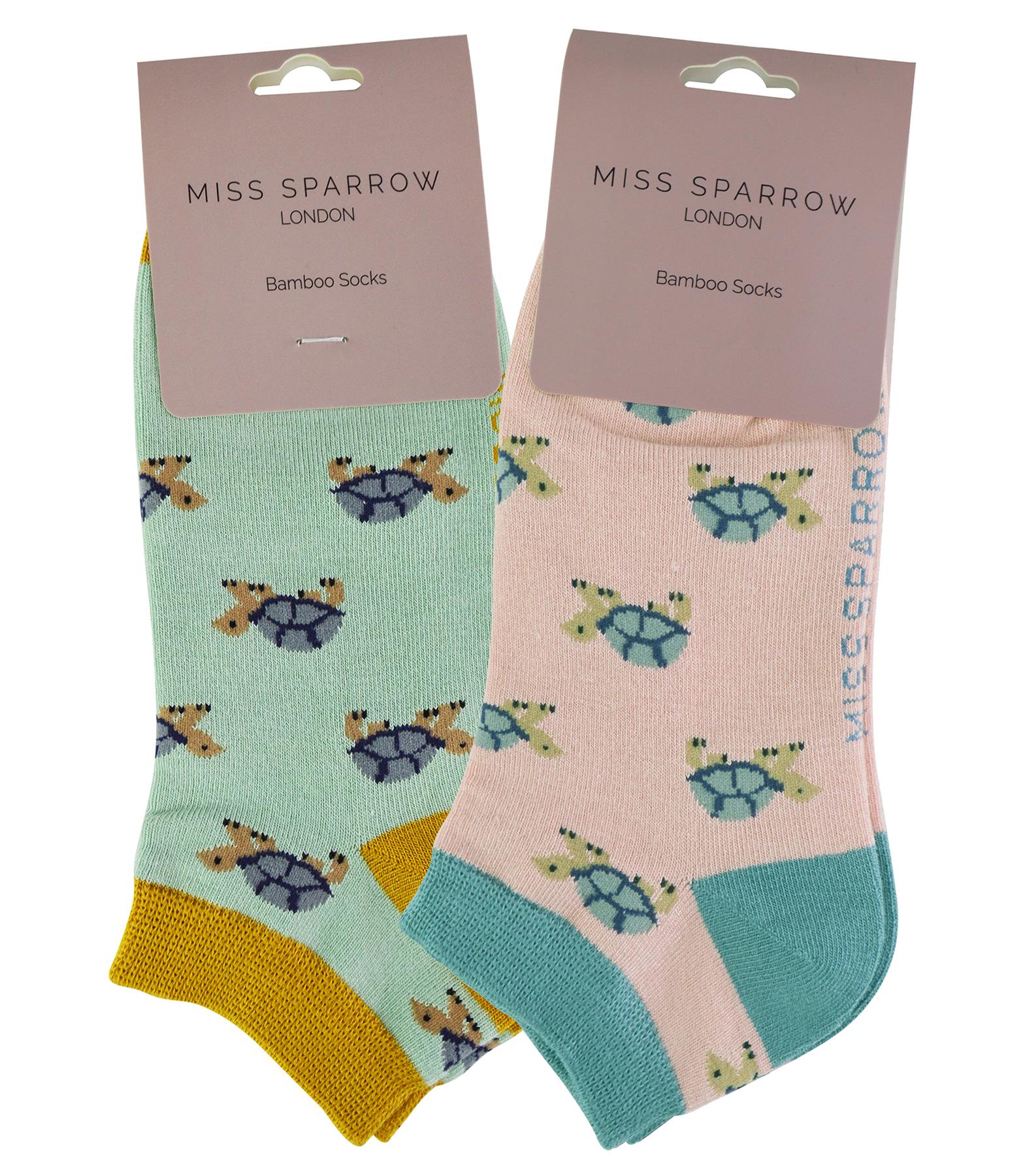 Miss Sparrow - Womens Animal Patterns Trainer Socks | 2 Pairs Breathable Socks - Picture 9 of 13