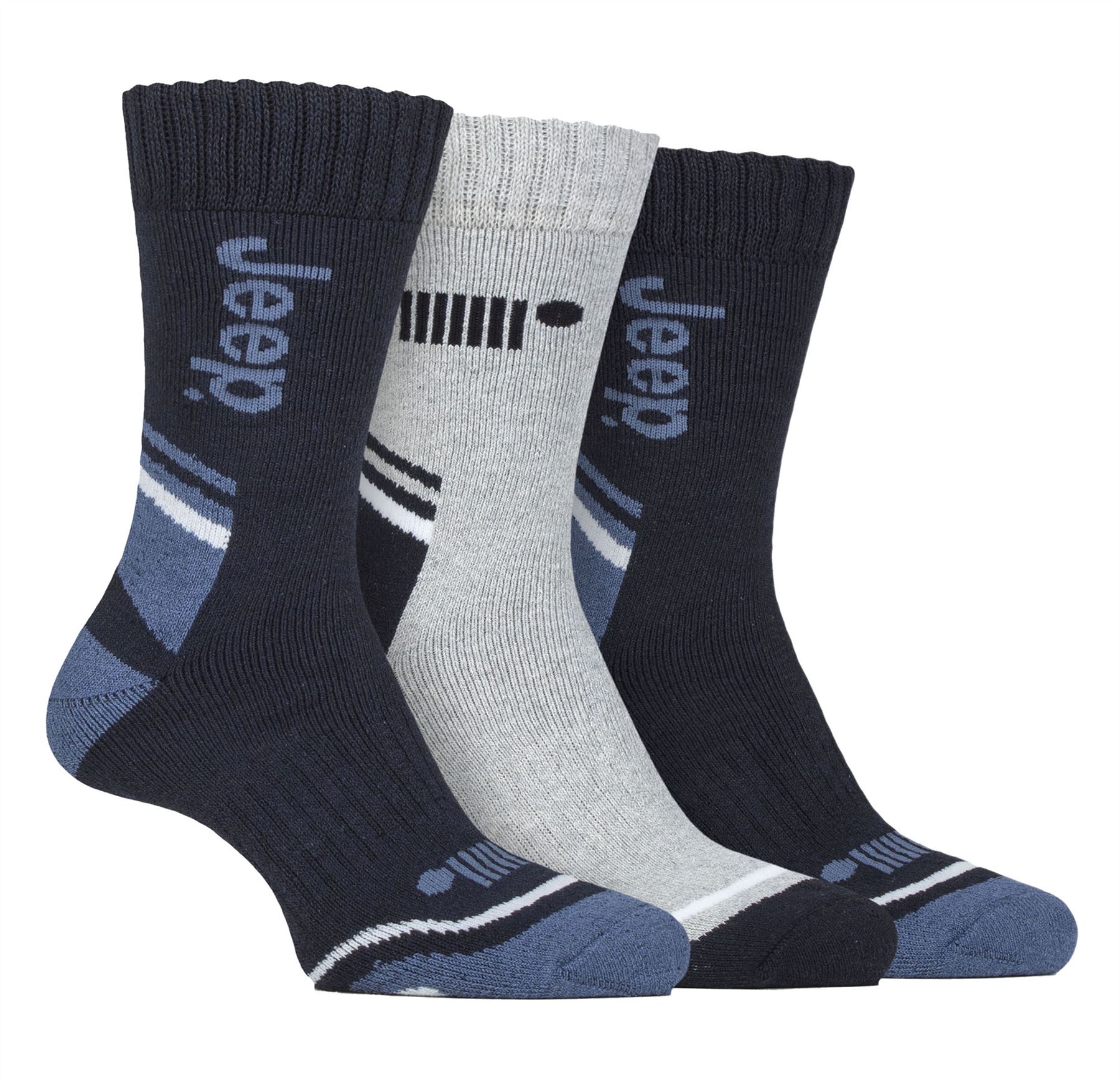 Jeep - Paquete de 3 calcetines para botas de senderismo al aire libre para hombre | Calcetines para caminar de poliéster - Imagen 4 de 5