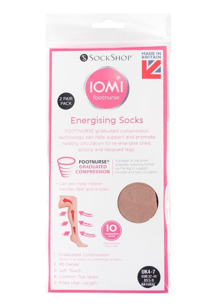 IOMI - 4 Pairs Knee High Footnurse Graduated Compression 40 Denier Socks - Picture 9 of 13