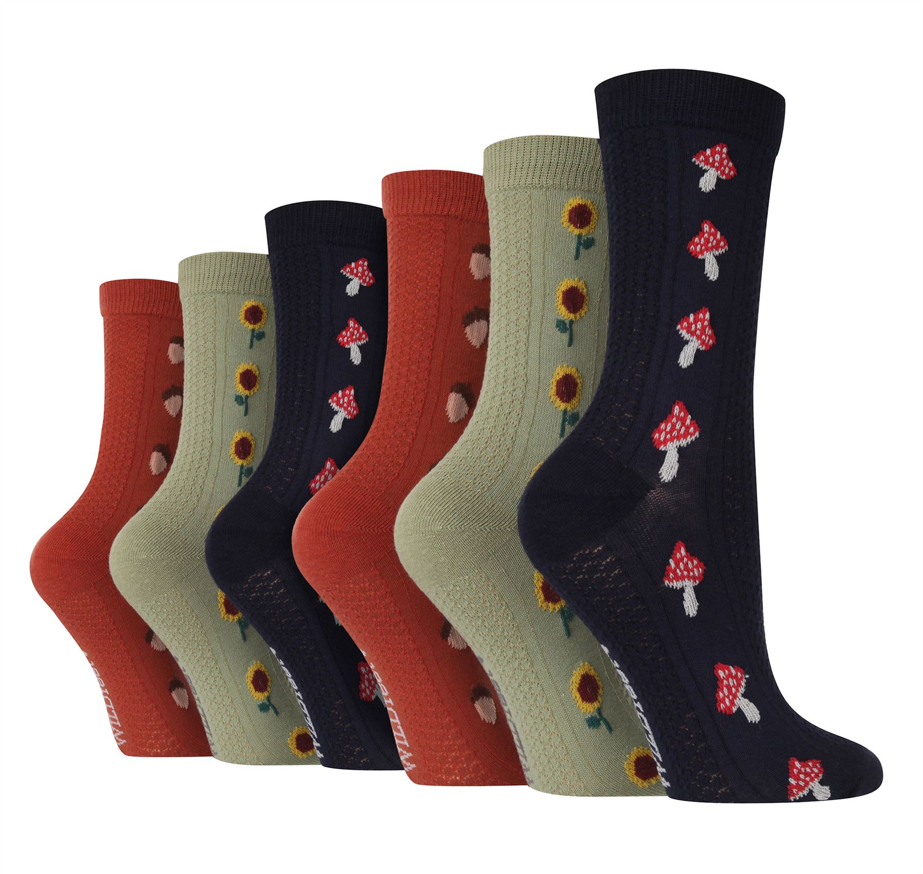 6PK - Wildfeet Texture Knit Socks - Picture 6 of 9