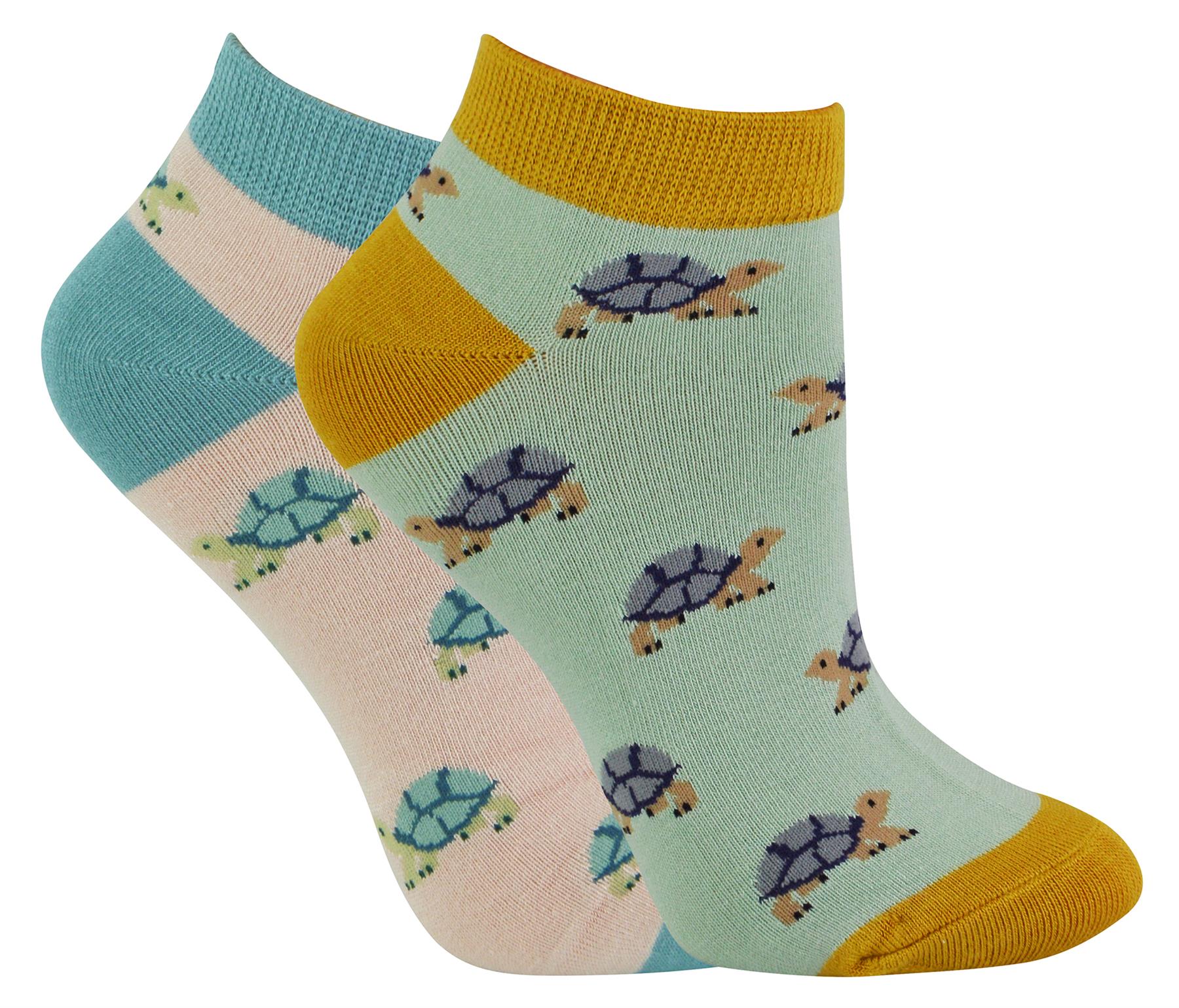 Miss Sparrow - Womens Animal Patterns Trainer Socks | 2 Pairs Breathable Socks - Picture 8 of 13