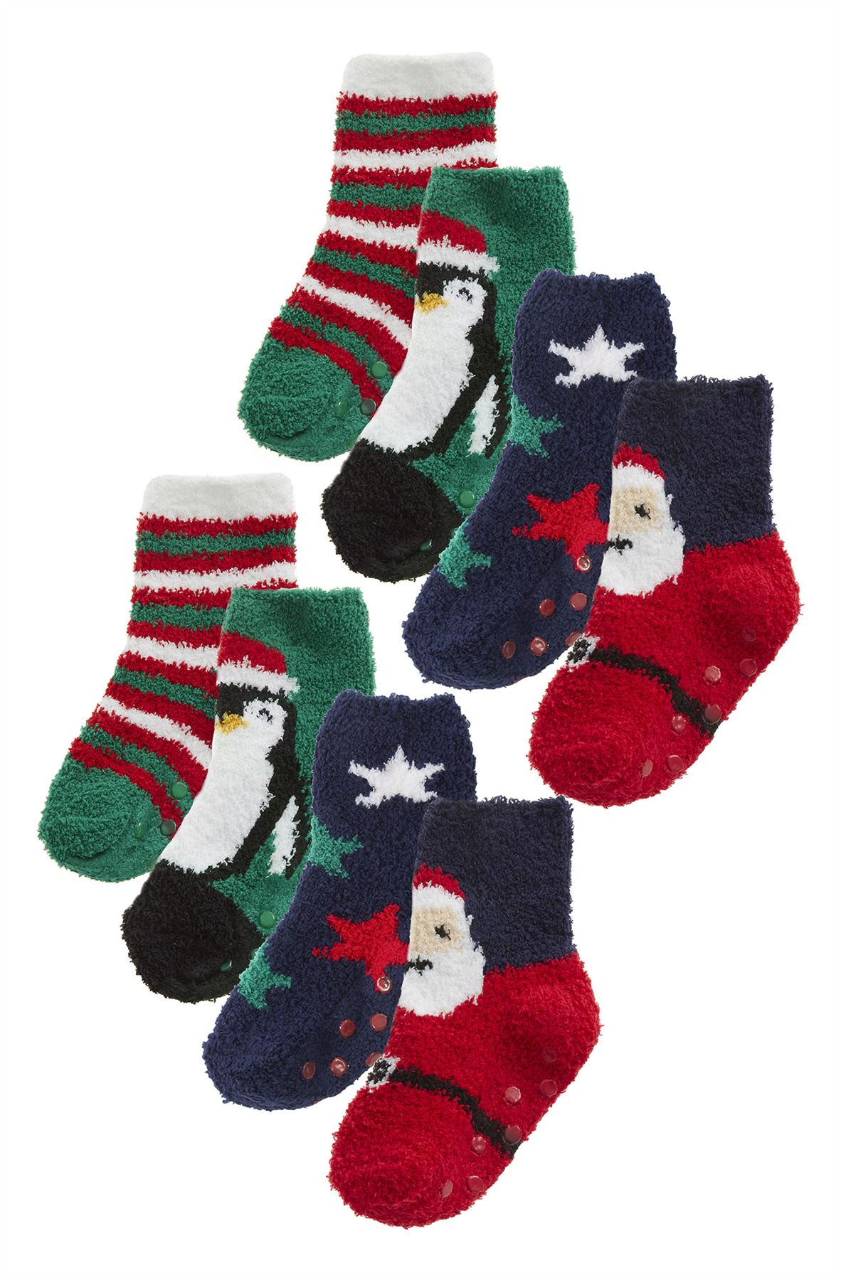 8 Pack Warm Christmas Non Slip Socks for Kids | Thick Winter Slipper Socks - Picture 2 of 3