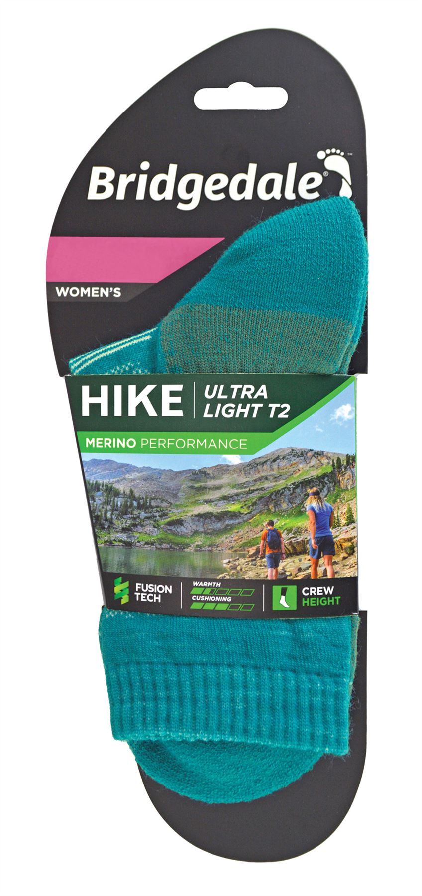 Bridgedale - Ladies Walking Ultralight T2 Merino Wool Outdoor Crew Socks - Picture 9 of 9