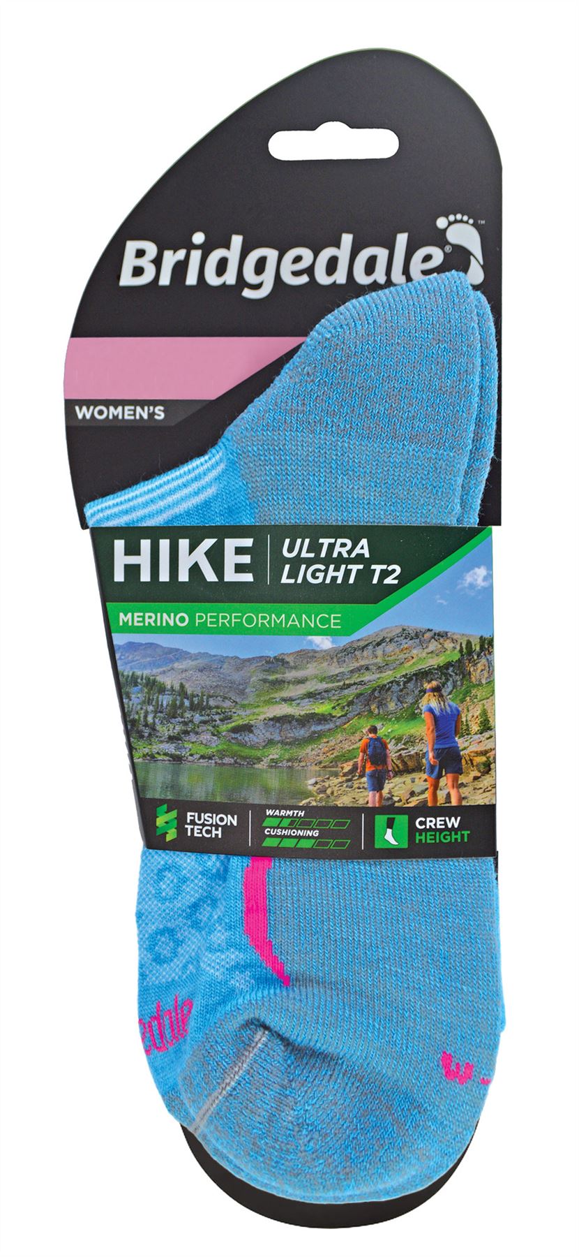 Bridgedale - Ladies Walking Ultralight T2 Merino Wool Outdoor Crew Socks - Picture 5 of 9
