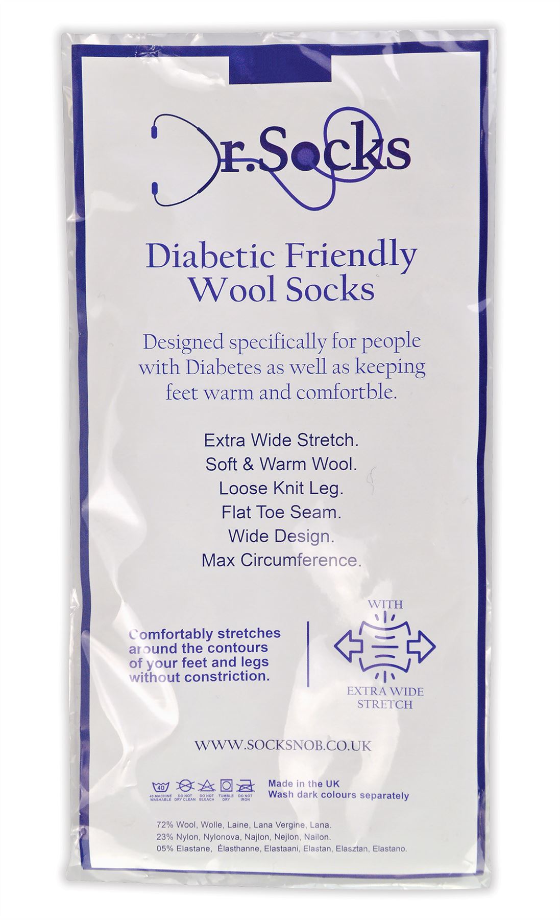 Nahtlose Wolldiabetikersocken | Dr.Socken | 3 Paar Multipack | geschwollene Beine - Bild 3 von 3