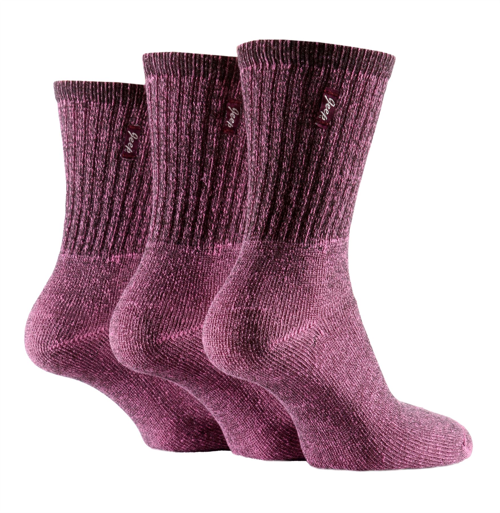 Jeep - 3 Pairs Womens Cotton Anti Blister Crew Boot Sock | Vintage Sport Socks - Picture 4 of 5