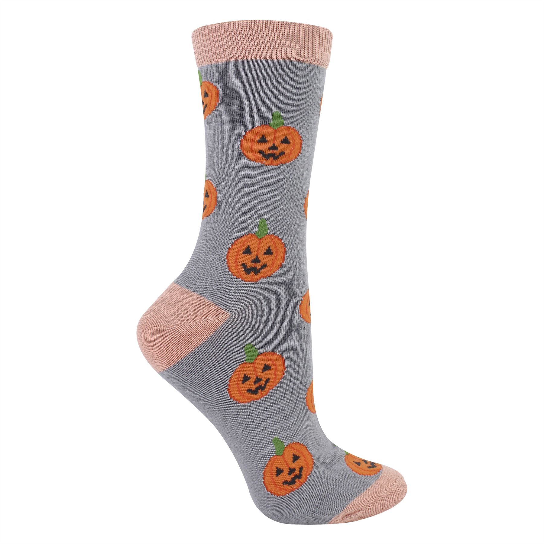 Damen Halloween Socken | Miss Sparrow | Neuheit Crew Bambus Kürbis Socken - Bild 2 von 3