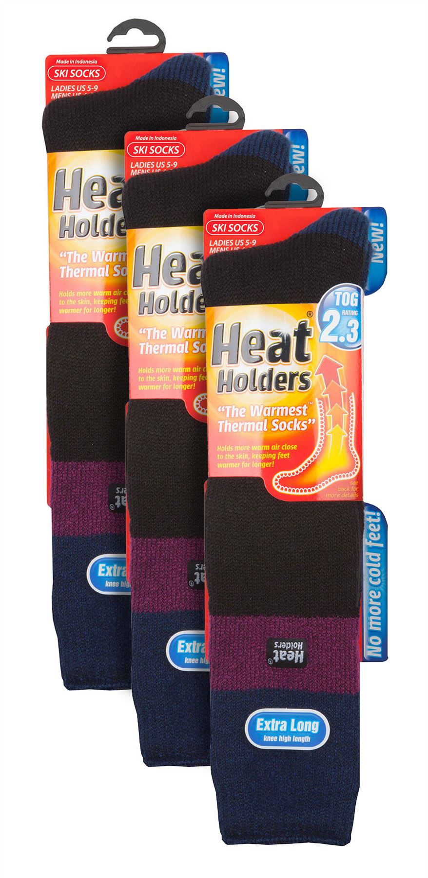 Heat Holders Thick Womens Thermal Knee High Ski Socks 2.3 TOG | 3 Pairs - Picture 5 of 13