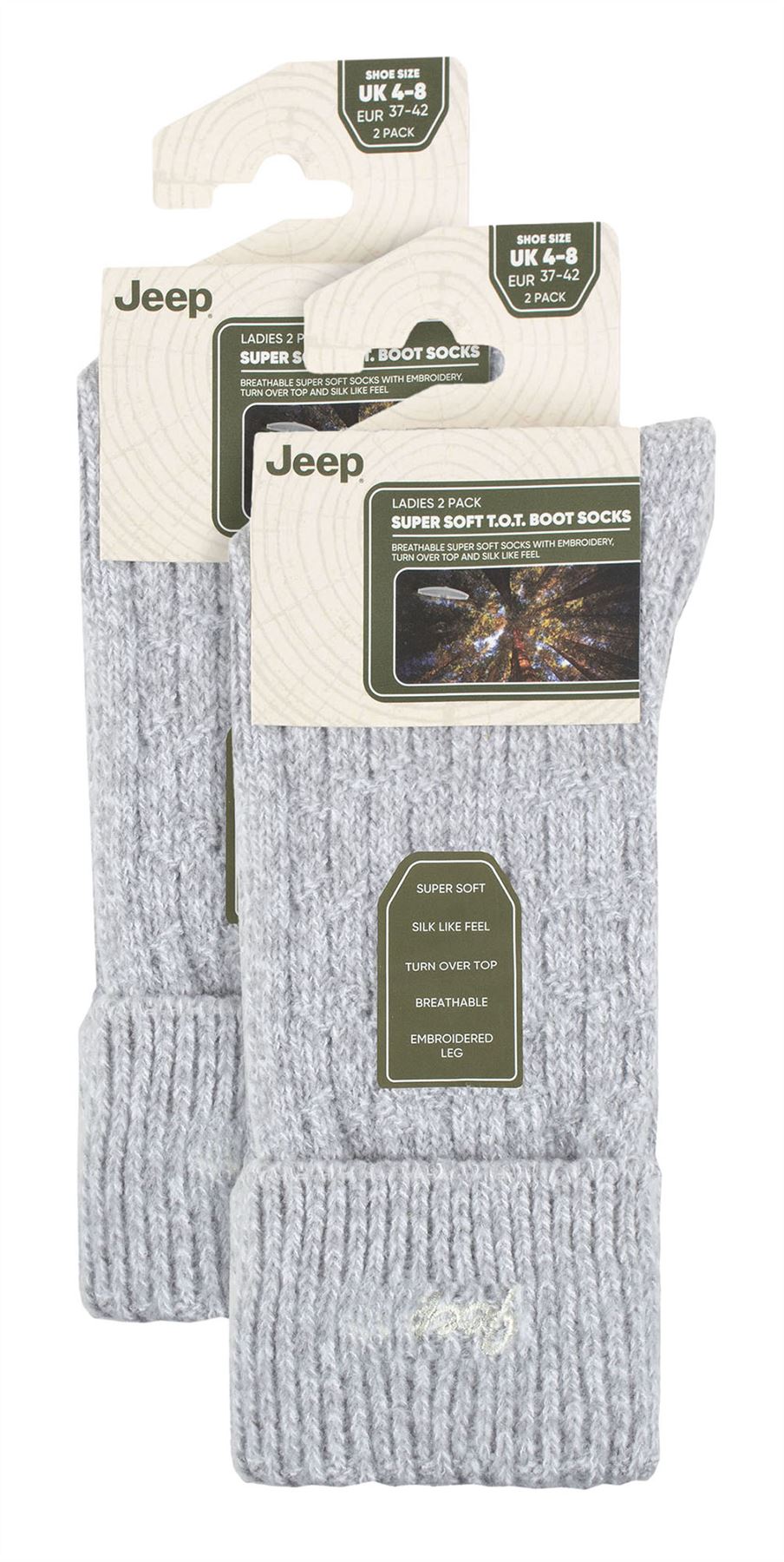 Ladies 4 Pack Super Soft Walking Boot Socks | Jeep | Outdoor Socks for Hiking - Picture 9 of 9