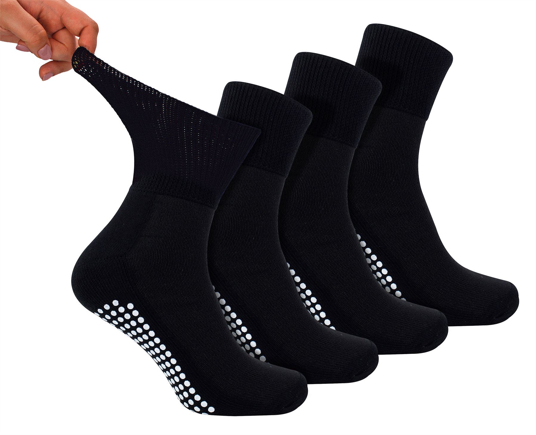 Pack de 4 calcetines tobilleros para diabéticos con empuñaduras | Dr.Socks | Calcetines de bambú extra anchos - Imagen 6 de 17