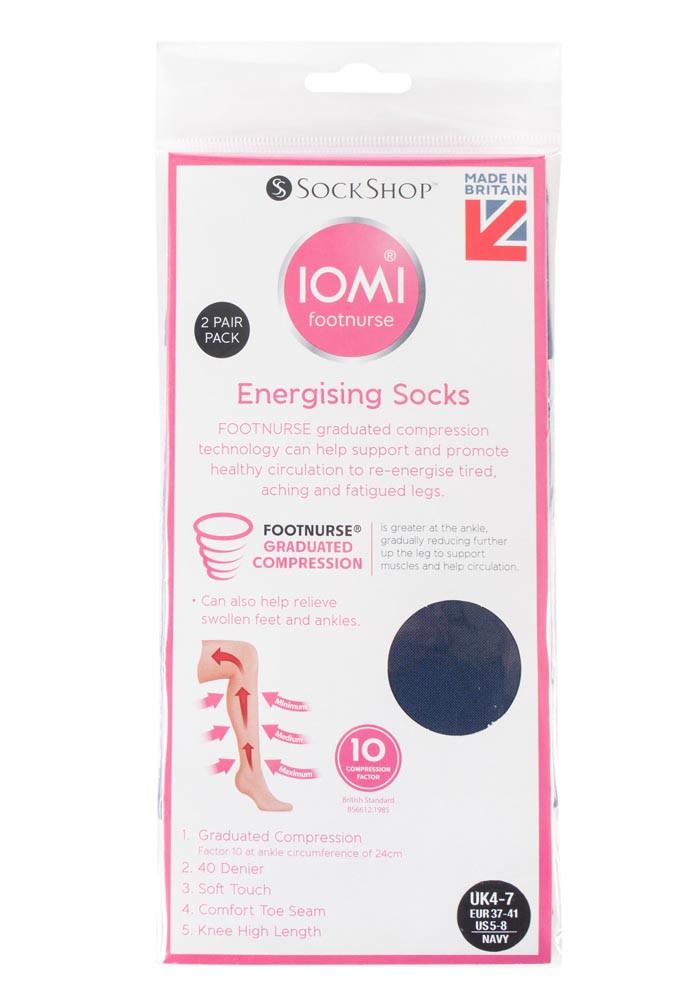 IOMI - 4 Pairs Knee High Footnurse Graduated Compression 40 Denier Socks - Picture 13 of 13