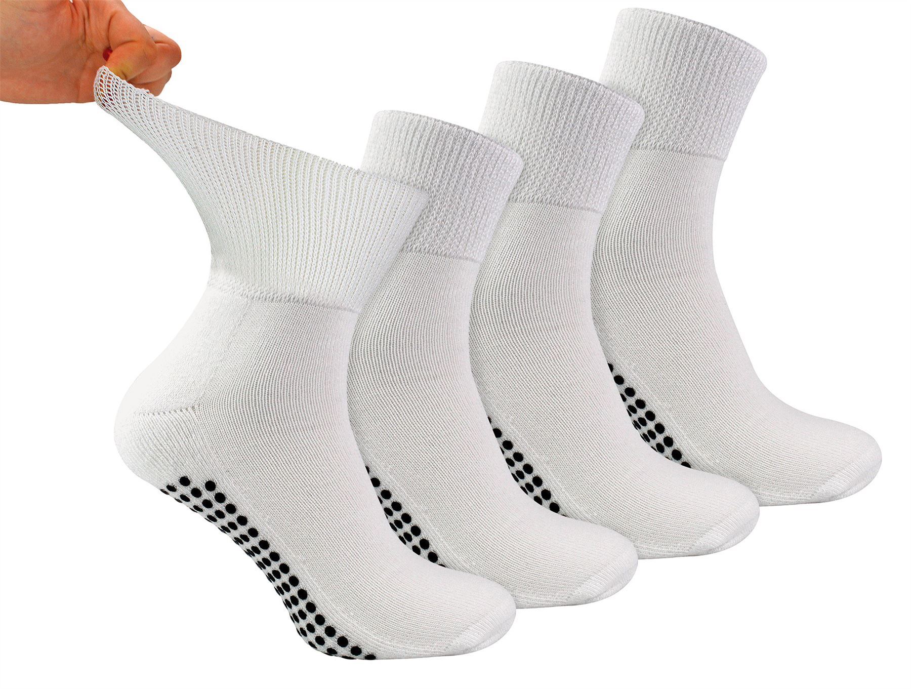 Pack de 4 calcetines tobilleros para diabéticos con empuñaduras | Dr.Socks | Calcetines de bambú extra anchos - Imagen 10 de 17