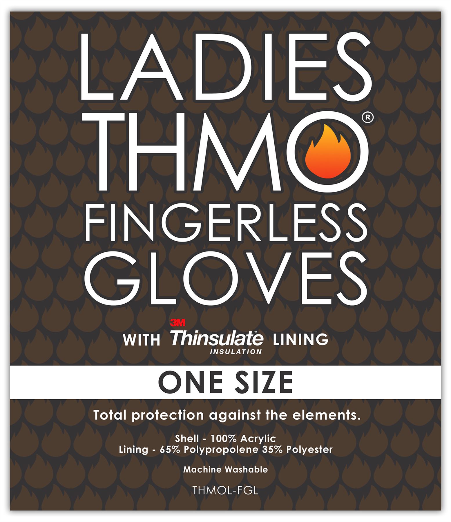 Womens Windproof Thinsulate Fingerless Gloves | THMO | Thermal Fleece Lined
