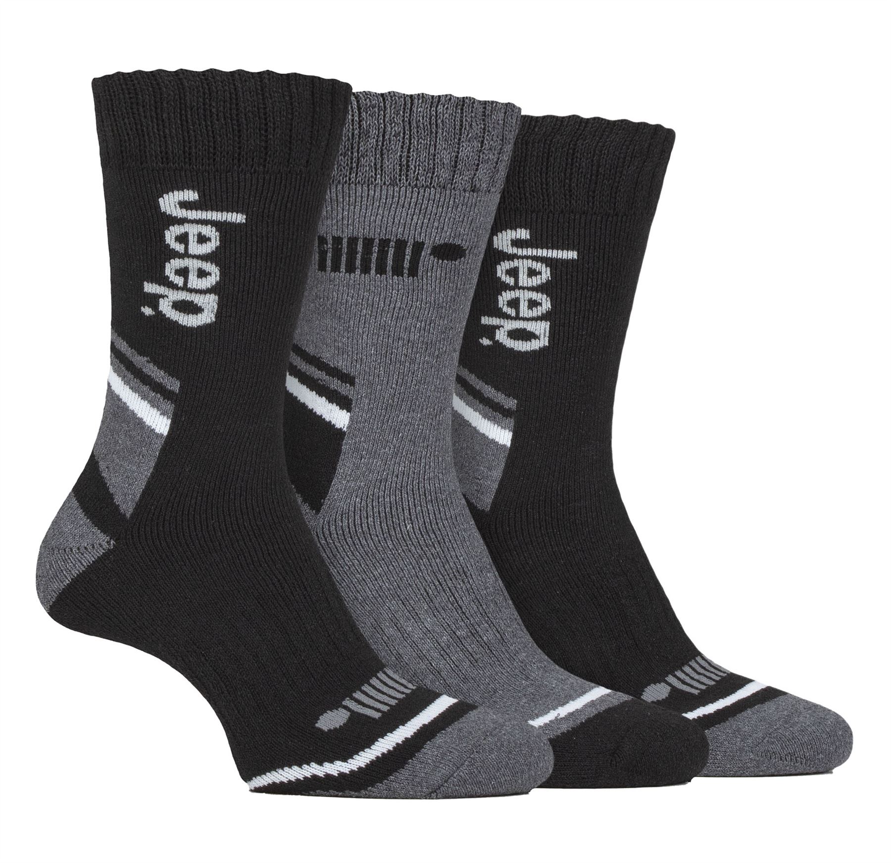 Jeep - Paquete de 3 calcetines para botas de senderismo al aire libre para hombre | Calcetines para caminar de poliéster - Imagen 2 de 5
