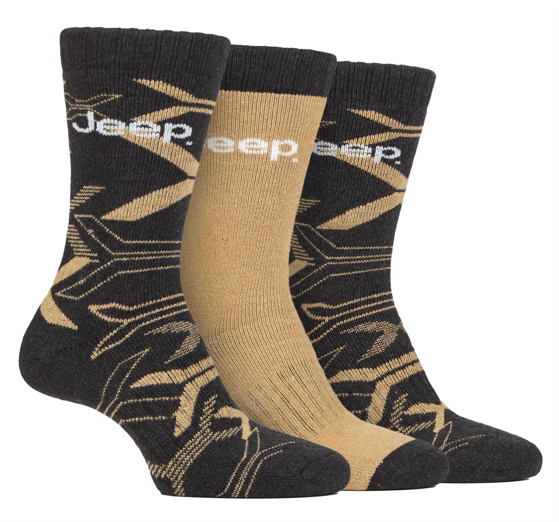 Jeep - Paquete de 3 calcetines botas para caminar acolchados completos para hombre | algodón reciclado - Imagen 6 de 7