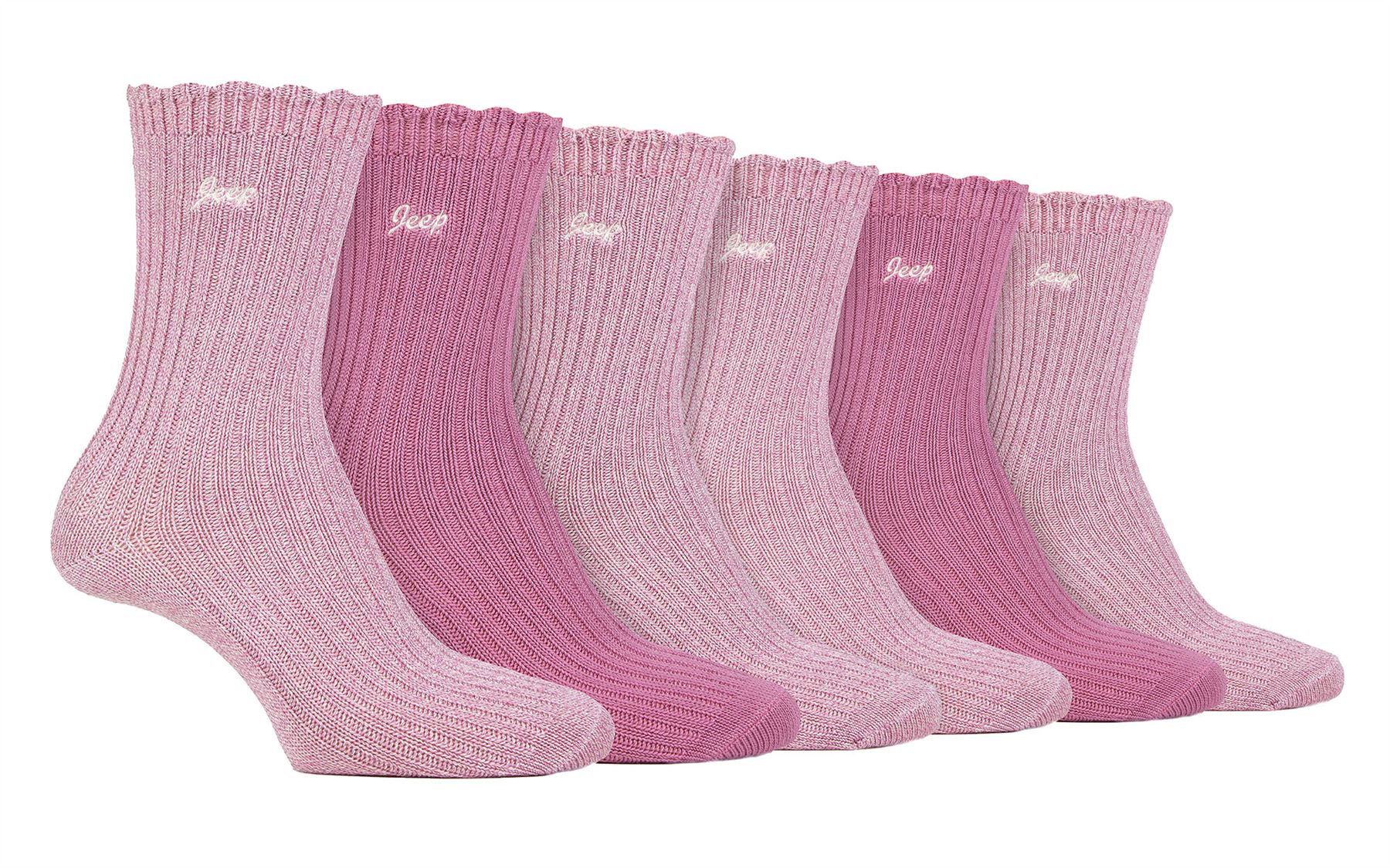 Paquete de 6 calcetines bota de bambú para mujer | Jeep | lindos calcetines festoneados - Imagen 4 de 7