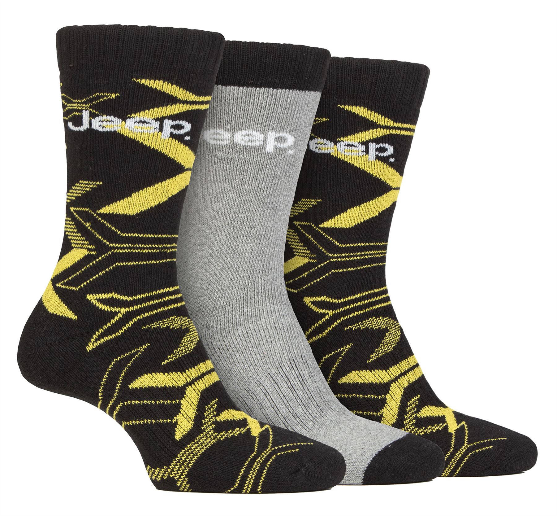 Jeep - Paquete de 3 calcetines botas para caminar acolchados completos para hombre | algodón reciclado - Imagen 4 de 7