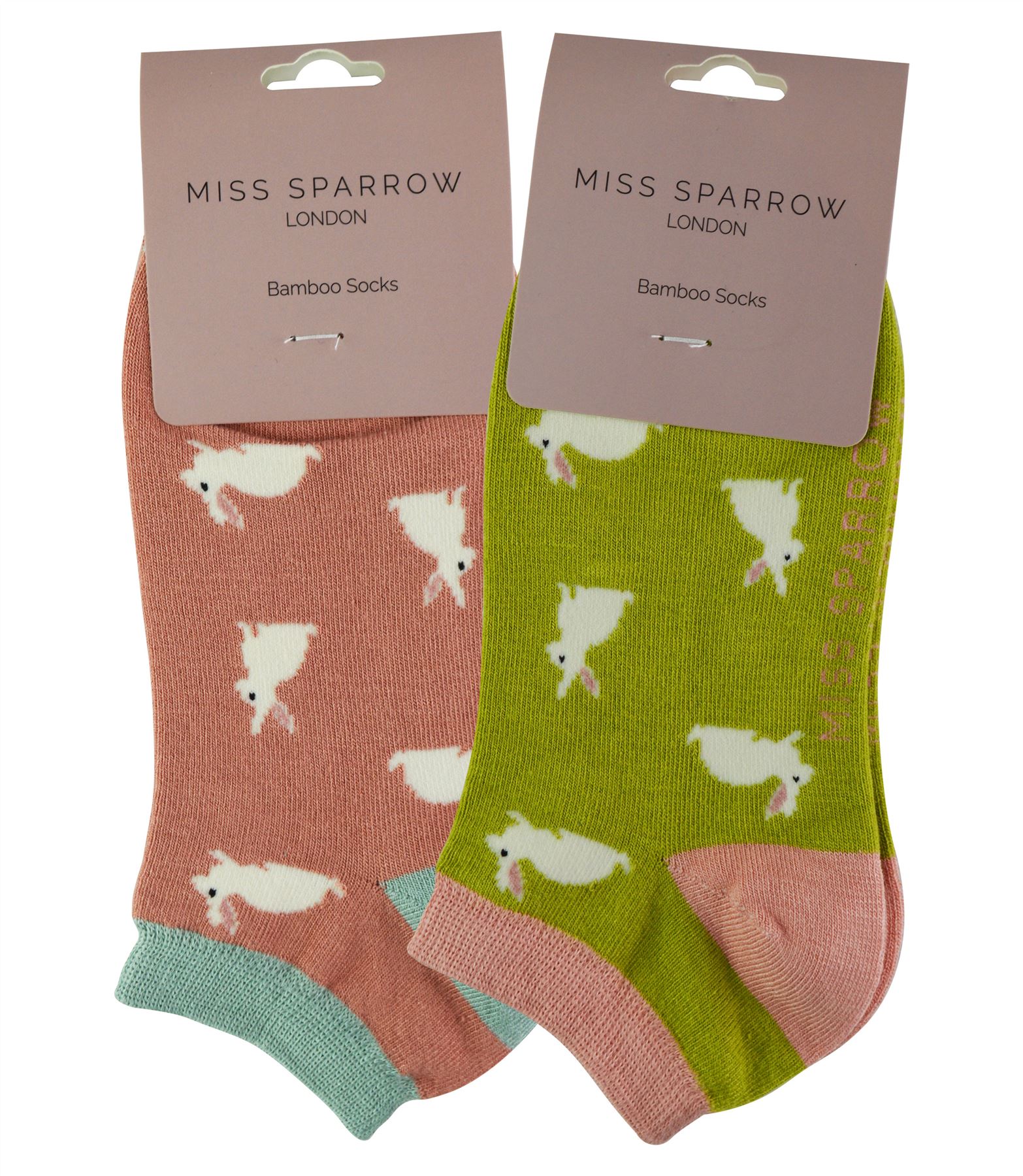 Miss Sparrow - Womens Animal Patterns Trainer Socks | 2 Pairs Breathable Socks - Picture 5 of 13