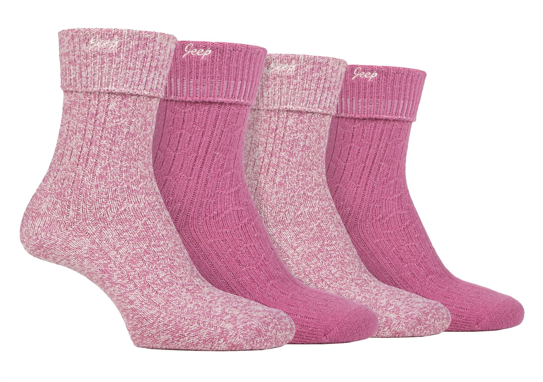 Ladies 4 Pack Super Soft Walking Boot Socks | Jeep | Outdoor Socks for Hiking - Picture 4 of 9